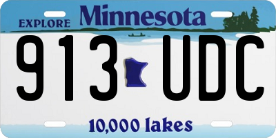 MN license plate 913UDC