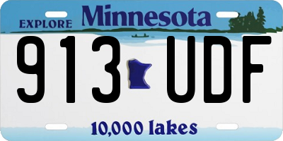 MN license plate 913UDF