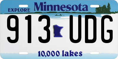 MN license plate 913UDG