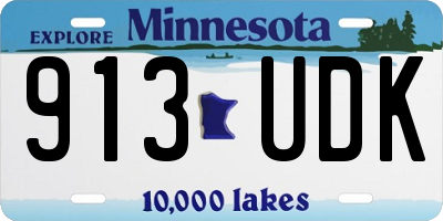 MN license plate 913UDK