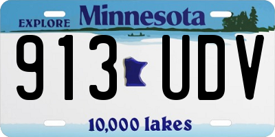 MN license plate 913UDV