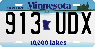 MN license plate 913UDX