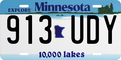 MN license plate 913UDY