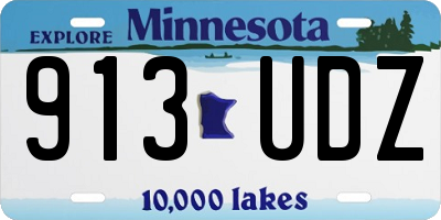 MN license plate 913UDZ