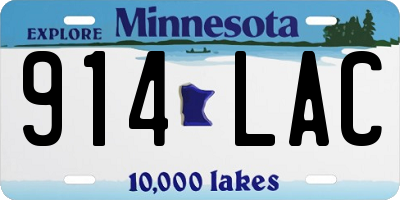MN license plate 914LAC