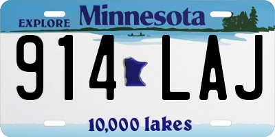 MN license plate 914LAJ