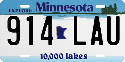 MN license plate 914LAU