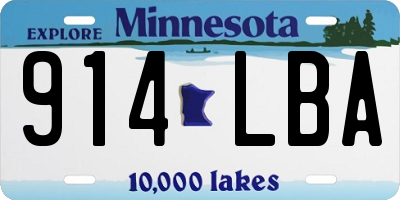 MN license plate 914LBA
