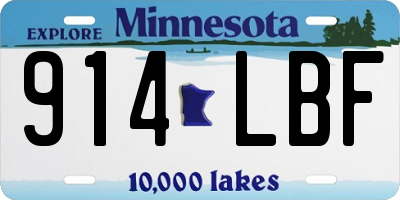 MN license plate 914LBF