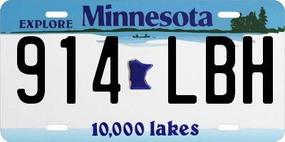MN license plate 914LBH