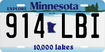 MN license plate 914LBI