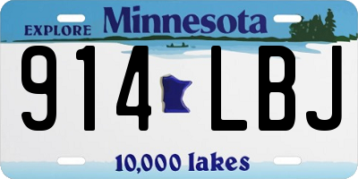 MN license plate 914LBJ
