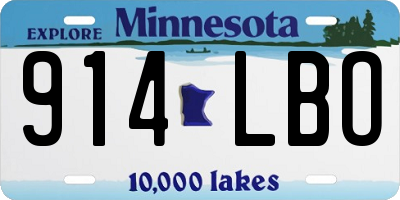 MN license plate 914LBO