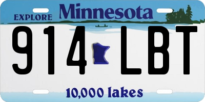 MN license plate 914LBT