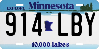 MN license plate 914LBY