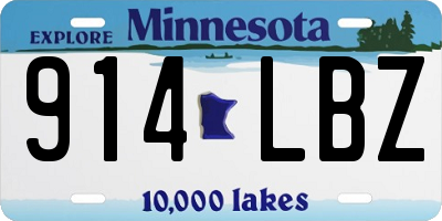 MN license plate 914LBZ