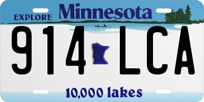 MN license plate 914LCA