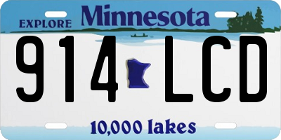 MN license plate 914LCD