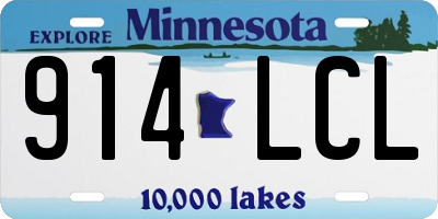 MN license plate 914LCL