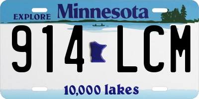 MN license plate 914LCM