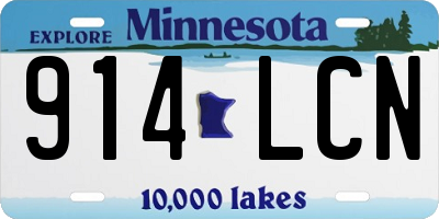 MN license plate 914LCN