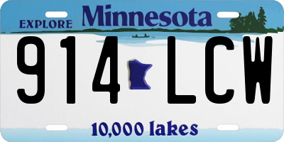 MN license plate 914LCW