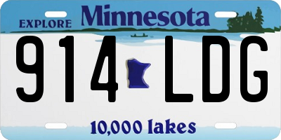 MN license plate 914LDG