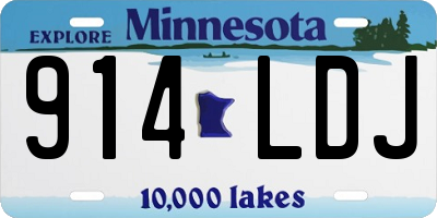 MN license plate 914LDJ