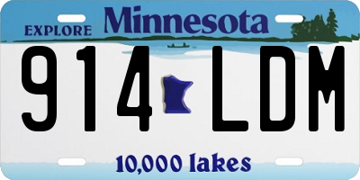 MN license plate 914LDM