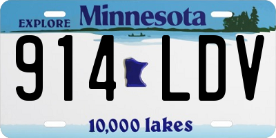 MN license plate 914LDV