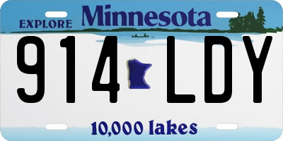 MN license plate 914LDY