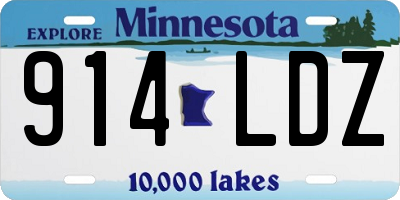 MN license plate 914LDZ