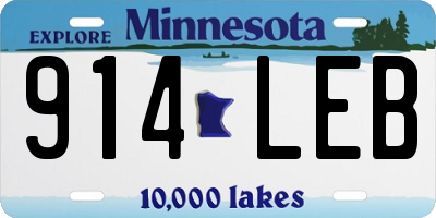 MN license plate 914LEB