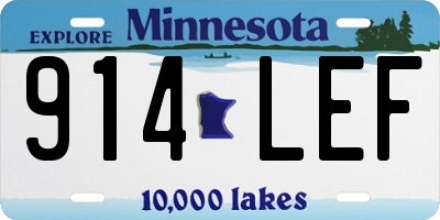 MN license plate 914LEF