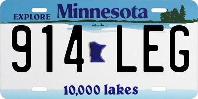 MN license plate 914LEG