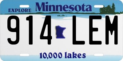 MN license plate 914LEM