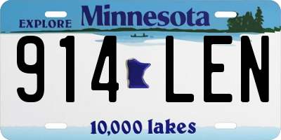 MN license plate 914LEN