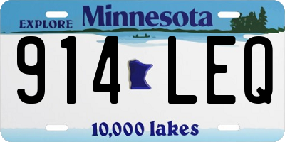 MN license plate 914LEQ
