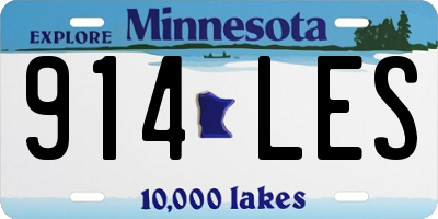 MN license plate 914LES
