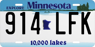MN license plate 914LFK