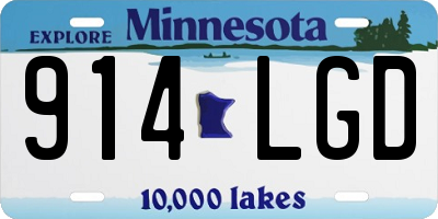 MN license plate 914LGD