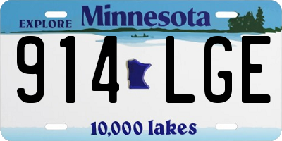 MN license plate 914LGE