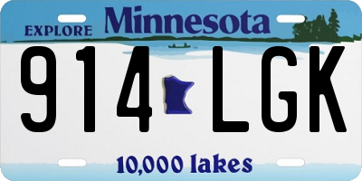 MN license plate 914LGK