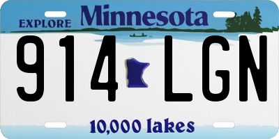 MN license plate 914LGN