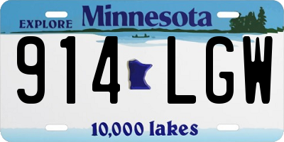 MN license plate 914LGW