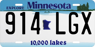 MN license plate 914LGX