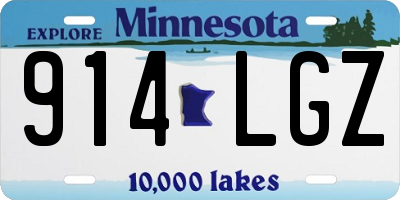 MN license plate 914LGZ