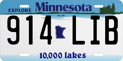MN license plate 914LIB