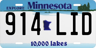 MN license plate 914LID