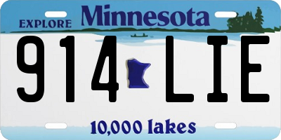 MN license plate 914LIE